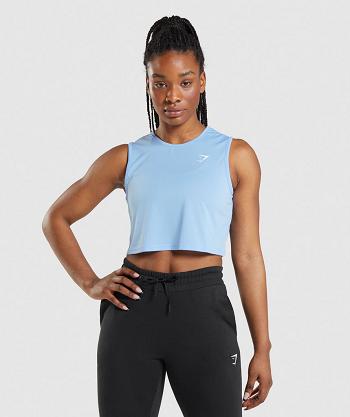 Camiseta Tirantes Gymshark Entrenamiento Crop Mujer Azules | CO 2339FDN